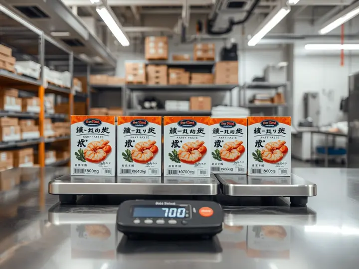 手打虾滑包装盒与称重展示