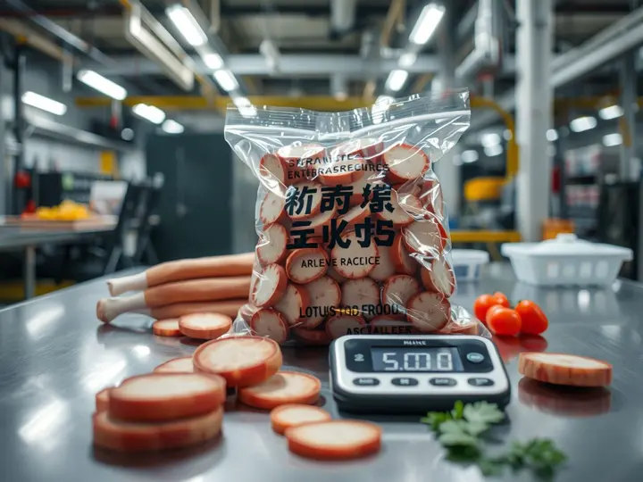 莲藕片产品包装与重量展示