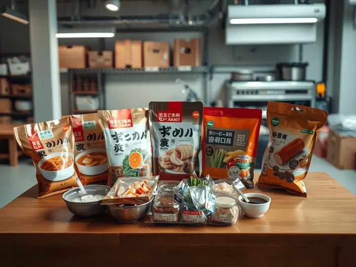 多种火锅食材单品展示,包括底料、肉类、海鲜、蔬菜等